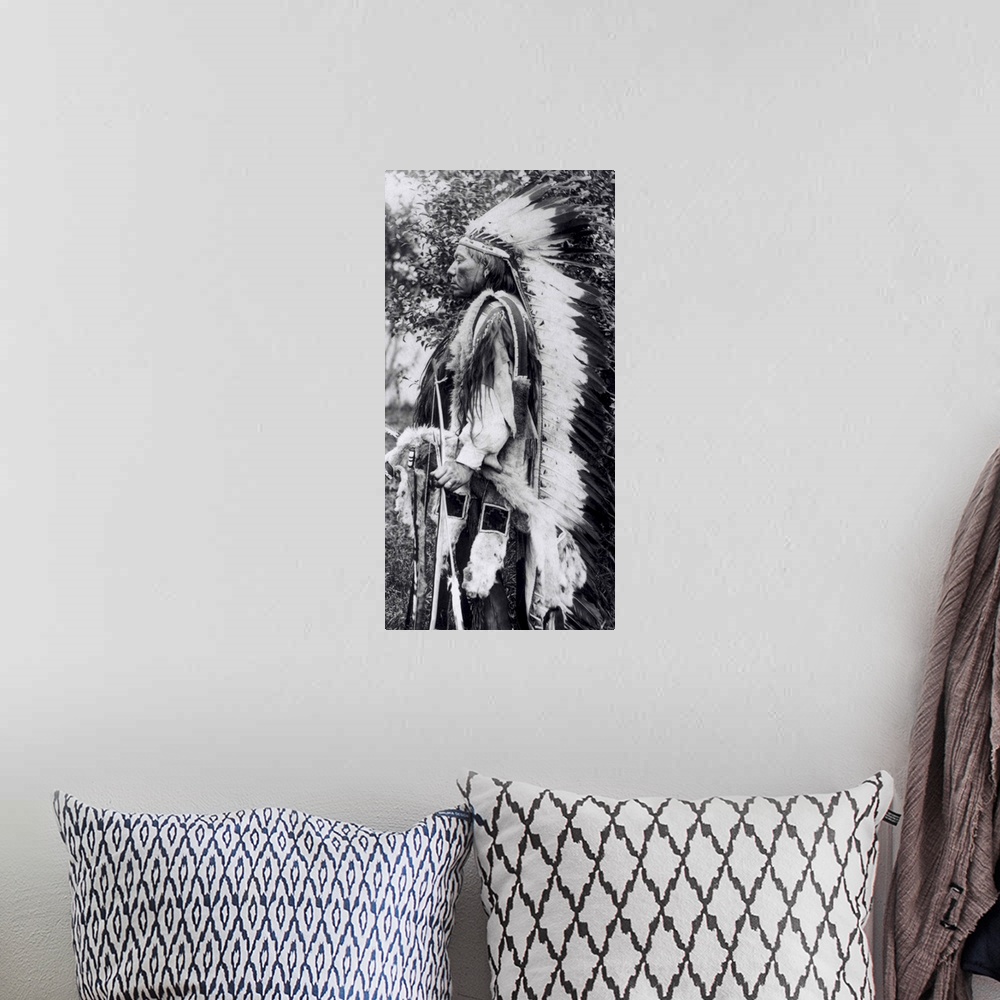A bohemian room featuring BAL145755 White Wolf, a Comanche Chief, c.1891-98 (b/w photo) by American School, (19th century);...