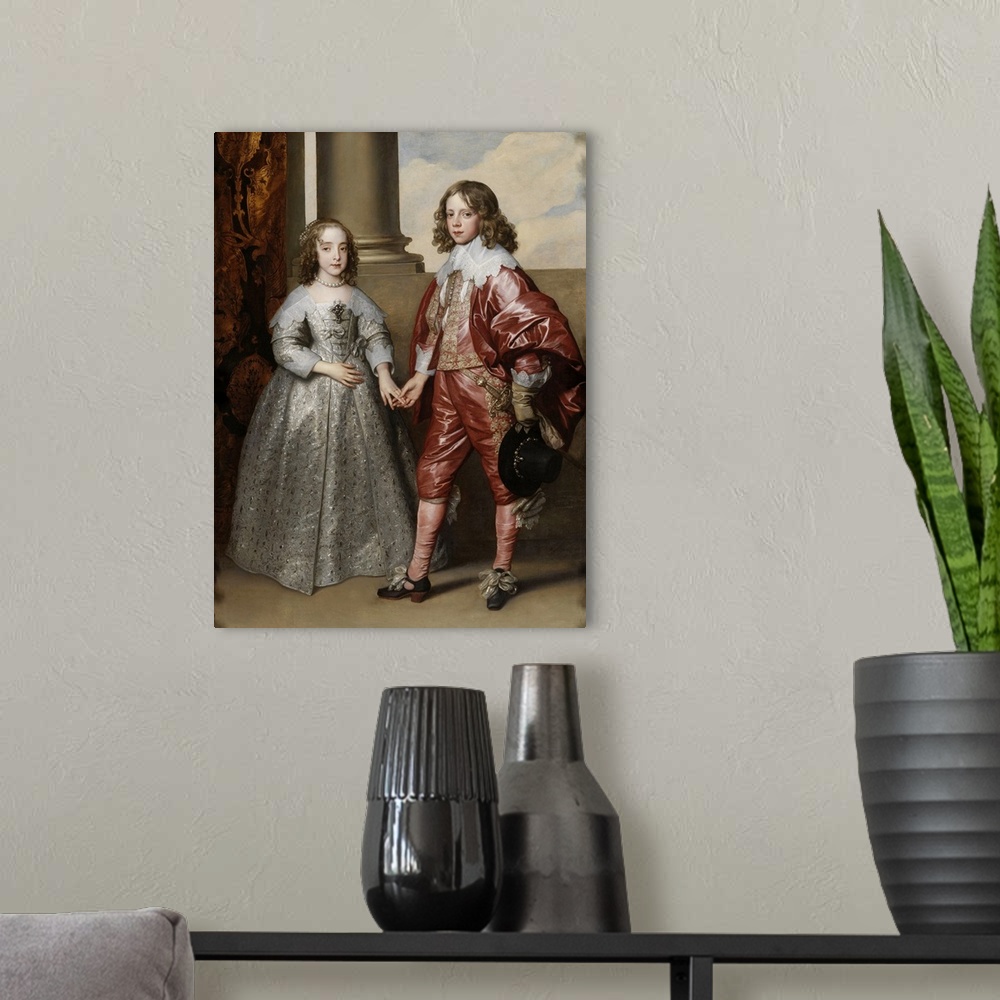 A modern room featuring William II, Prince of Orange, and his Bride, Mary Stuart, 1641 (oil on canvas) by Dyck, Sir Antho...