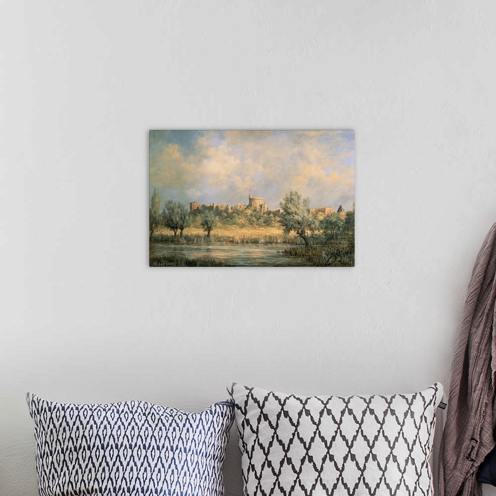 A bohemian room featuring Windsor Castle: from the River Thames