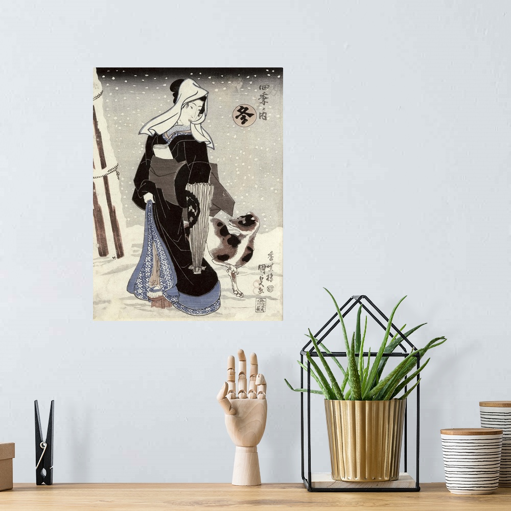 A bohemian room featuring Winter, from the series 'Shiki no uchi' (The Four Seasons)