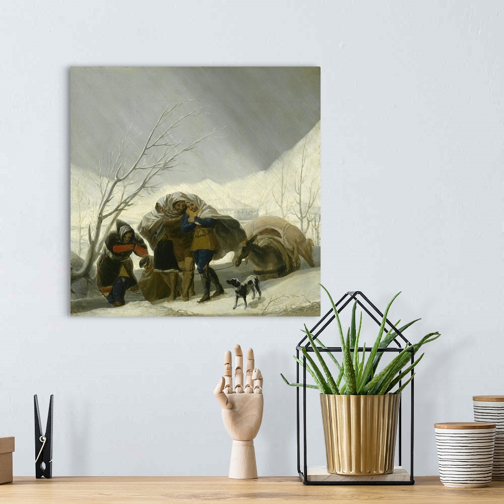 A bohemian room featuring Winter Scene, c.1786, oil on canvas.