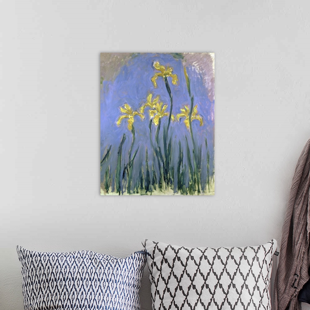 A bohemian room featuring Yellow Irises (Les Iris Jaunes), 1918-1925