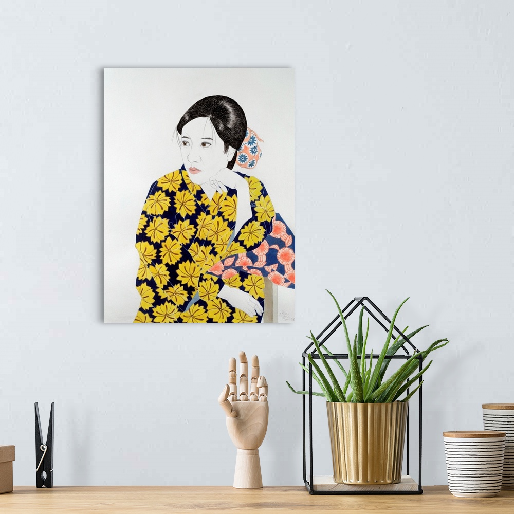 A bohemian room featuring Yellow Kimono, 1996
