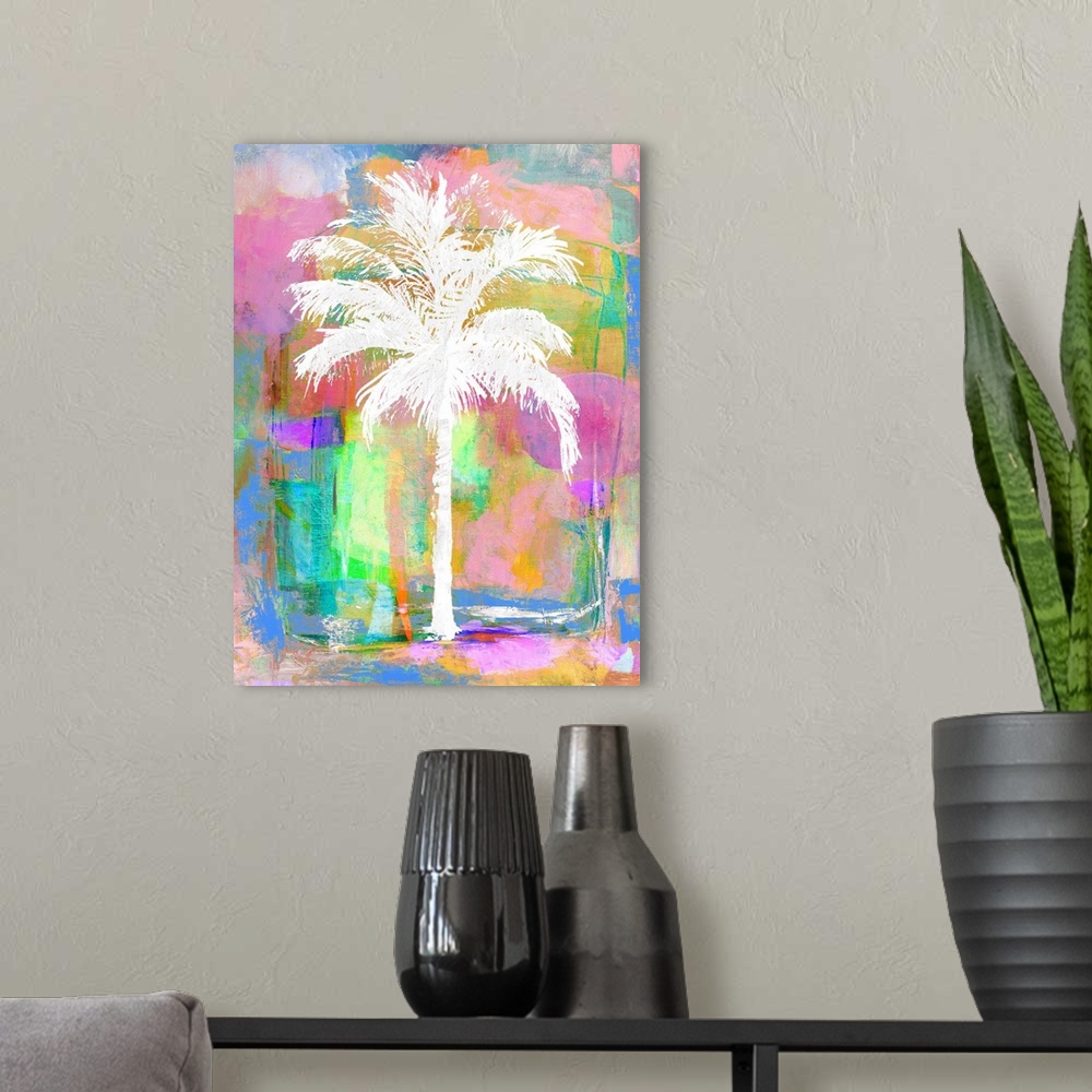 A modern room featuring Abstract Palm II