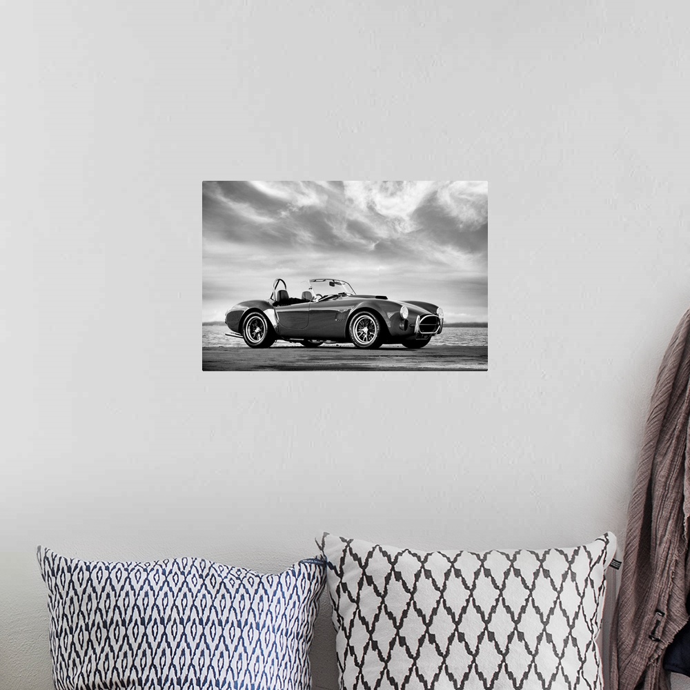 A bohemian room featuring AC Shelby Cobra