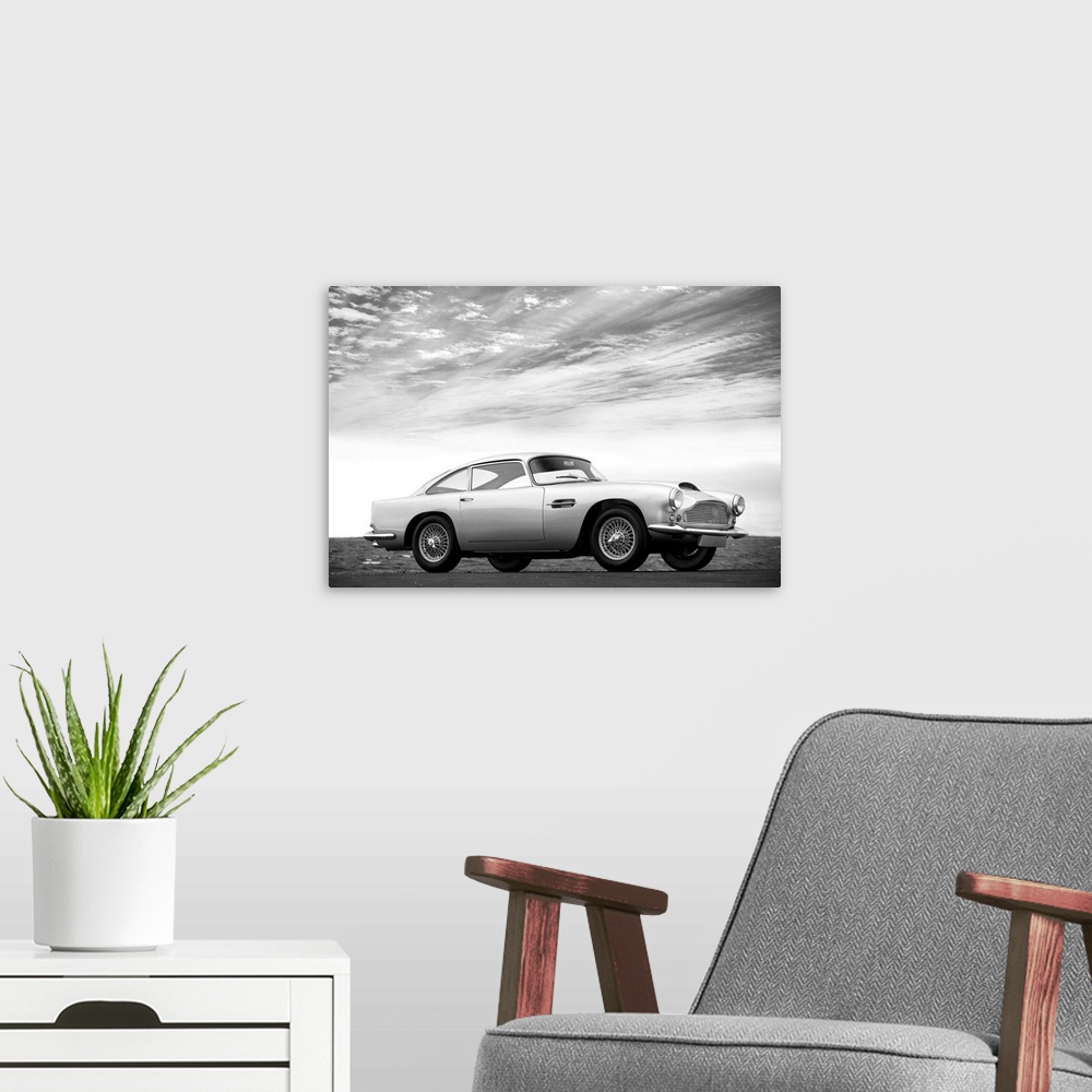 A modern room featuring Aston-Martin DB4 1959