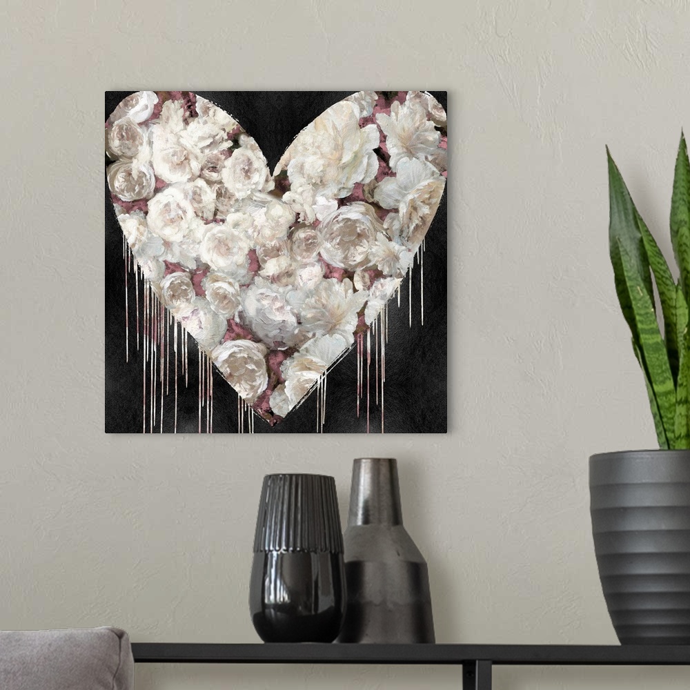 A modern room featuring Big Hearted Flowers III