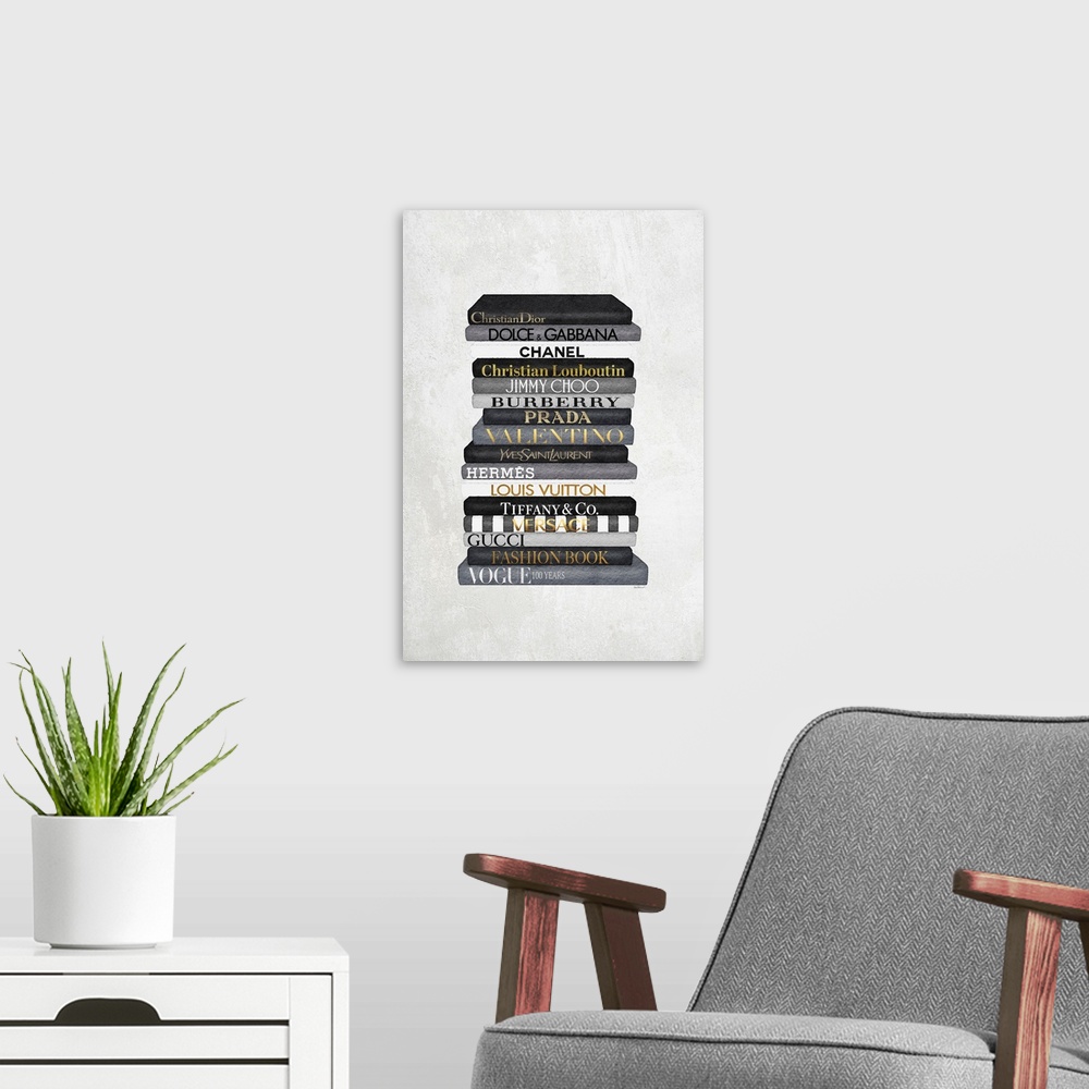 A modern room featuring Black And White Bookstack