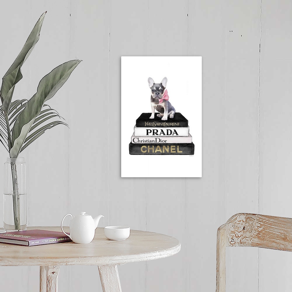 A farmhouse room featuring Black Frenchie Bookstack