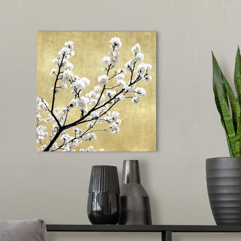 A modern room featuring Blossoms on Gold II