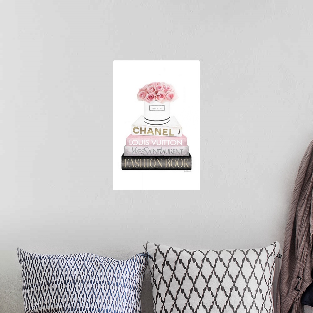 A bohemian room featuring Bookstack Pink Roses