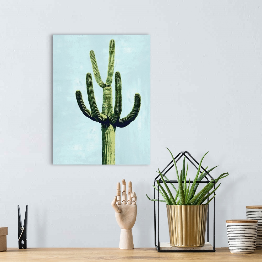 A bohemian room featuring Cactus on Blue IV