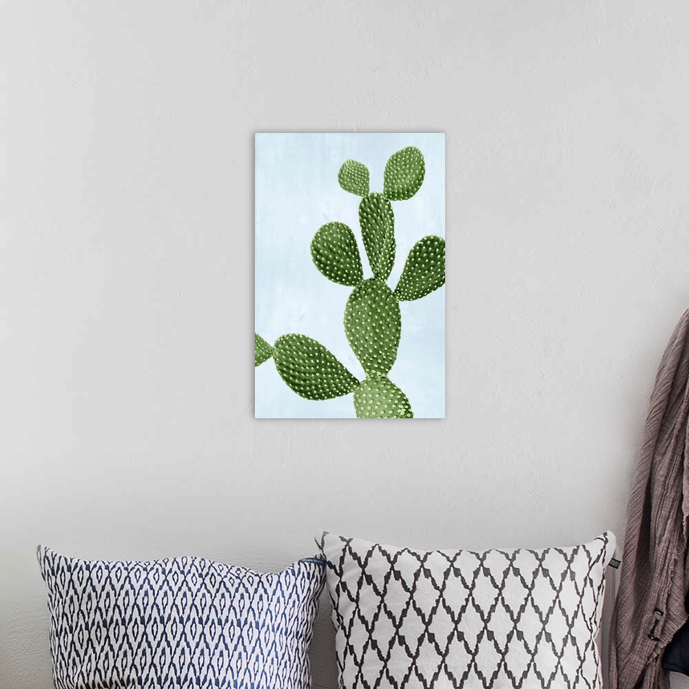 A bohemian room featuring Cactus on Blue VI