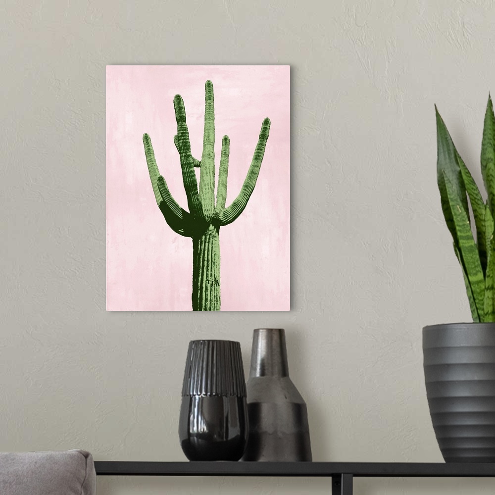 A modern room featuring Cactus on Pink III