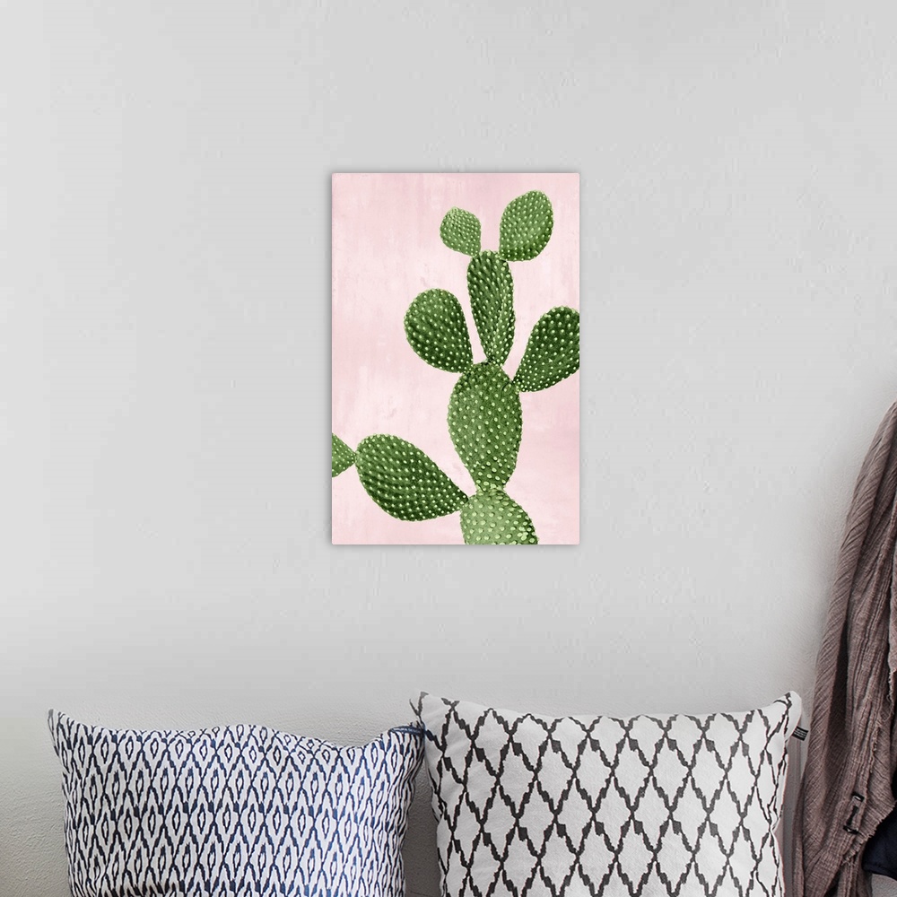 A bohemian room featuring Cactus on Pink VI