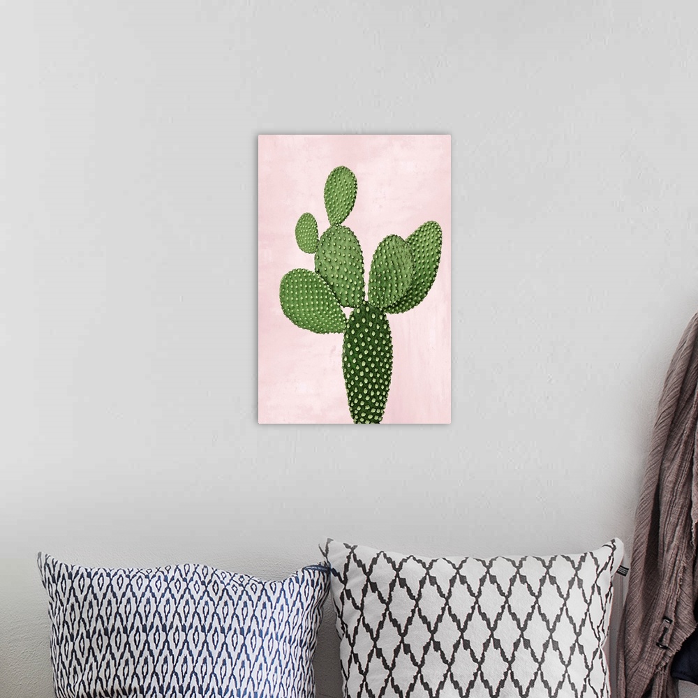 A bohemian room featuring Cactus on Pink VIII