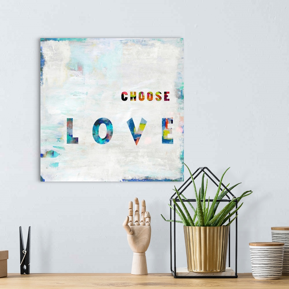 A bohemian room featuring "Choose Love"