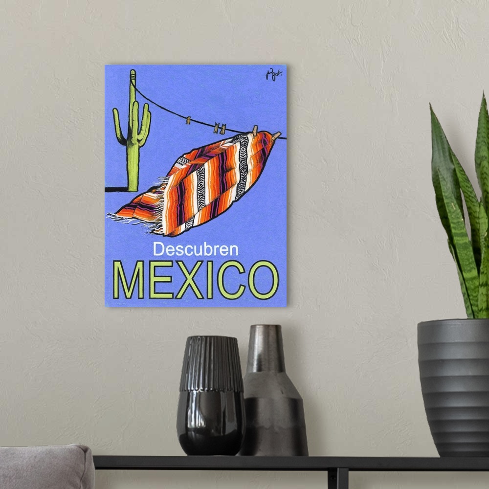 A modern room featuring Descubren Mexico