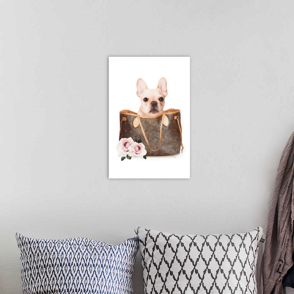 A bohemian room featuring Fashion Bag With Frenchie
