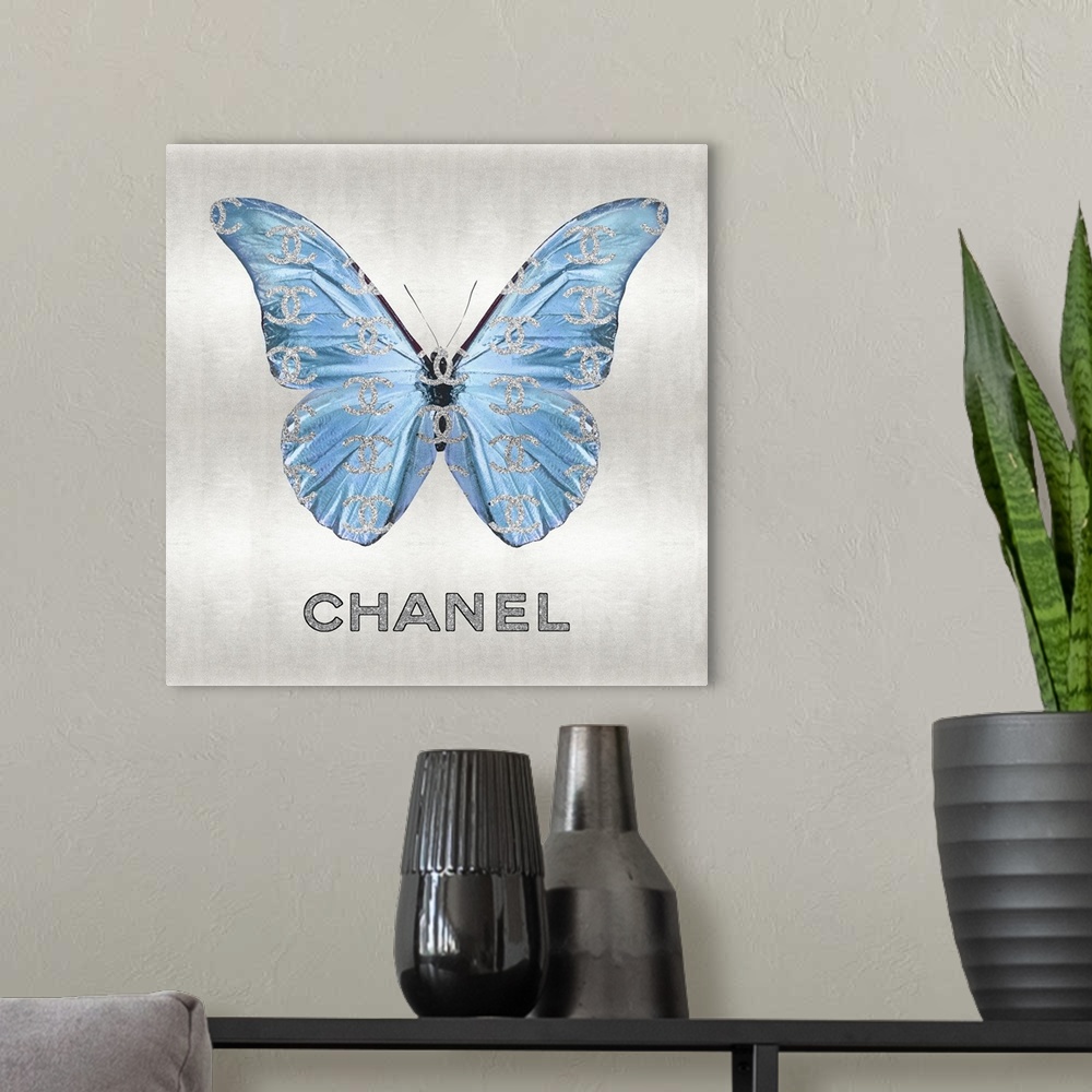 A modern room featuring Fashion Butterfly Blue I