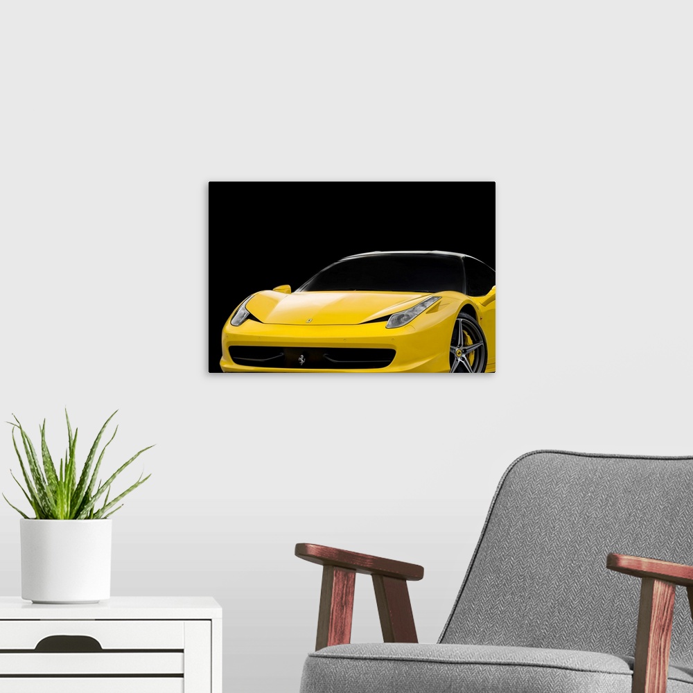A modern room featuring Ferrari 458 Italia