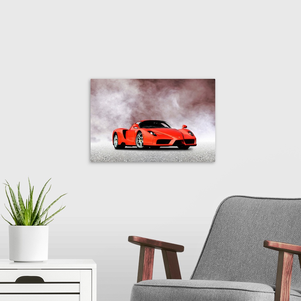 A modern room featuring Ferrari Enzo