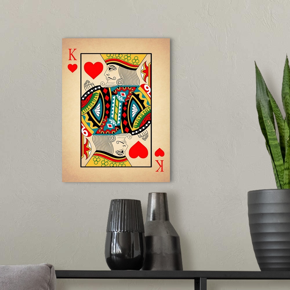 A modern room featuring King Of Hearts
