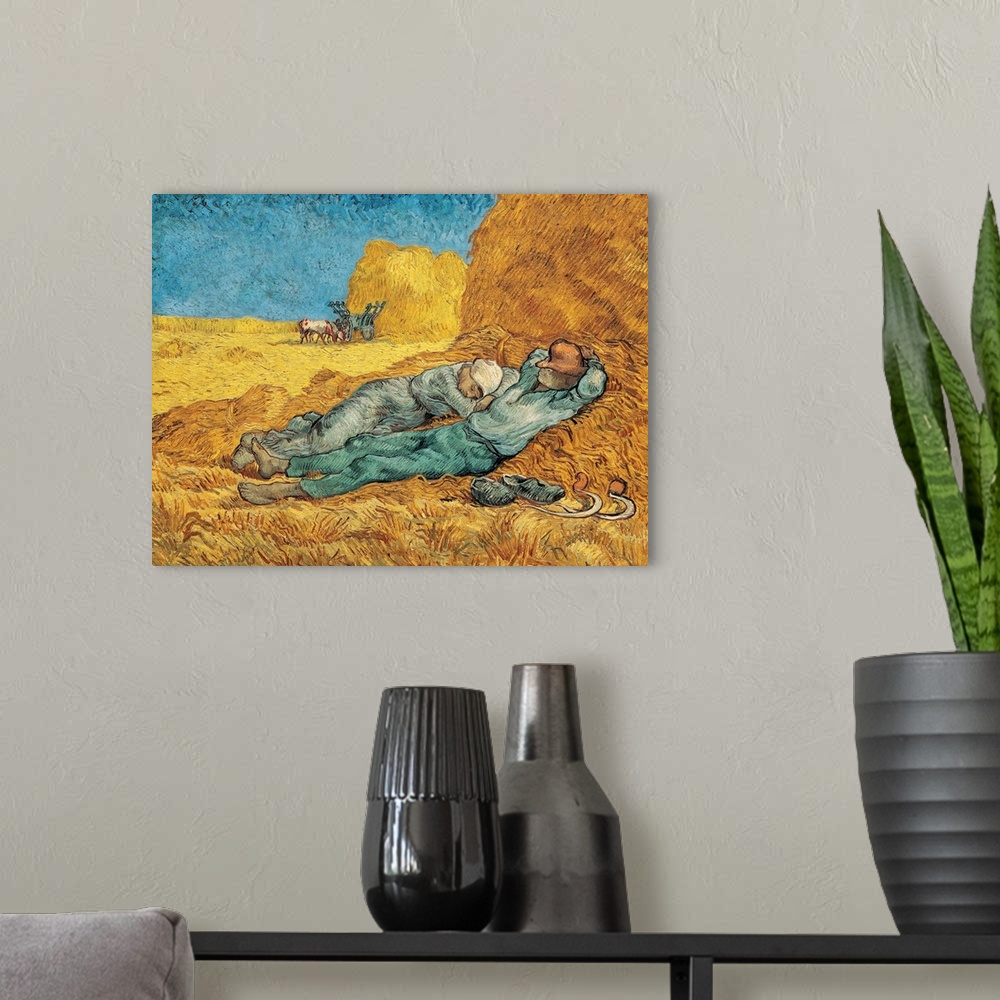 A modern room featuring The siesta (after Millet), 1890 by Vincent Van Gogh.