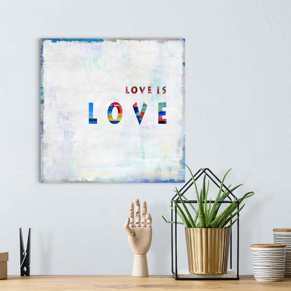 A bohemian room featuring Love is Love