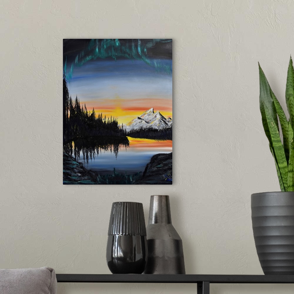 A modern room featuring Mt Rainer