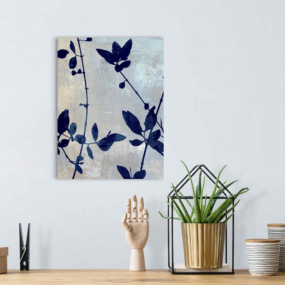 A bohemian room featuring Nature Blue Silhouette II