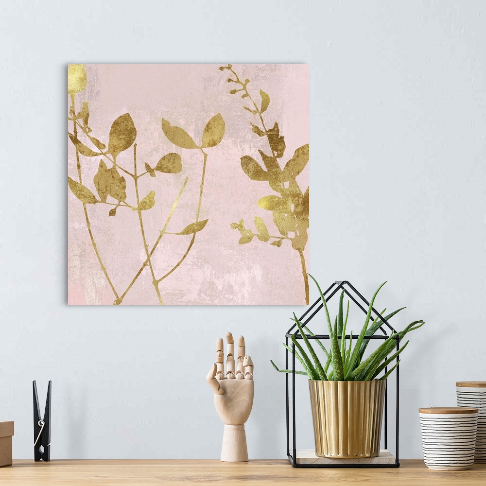 A bohemian room featuring Nature Gold on Pink Blush II