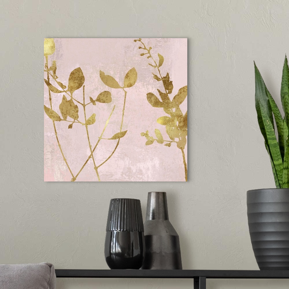 A modern room featuring Nature Gold on Pink Blush II