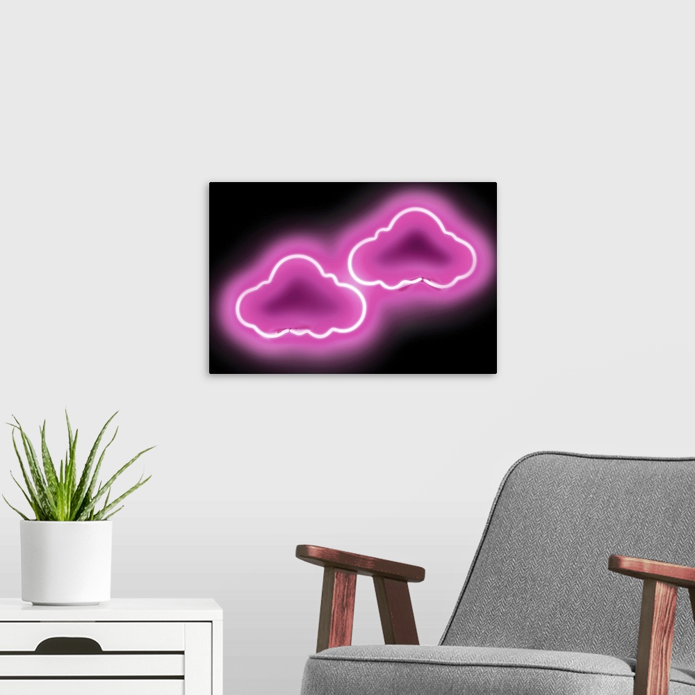 A modern room featuring Neon Clouds PB