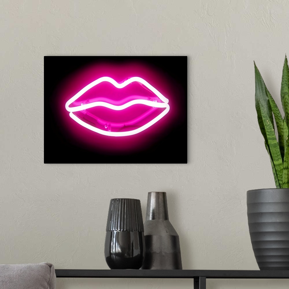 A modern room featuring Neon Lips PB