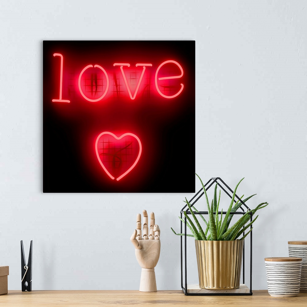 A bohemian room featuring Neon Love Heart RB