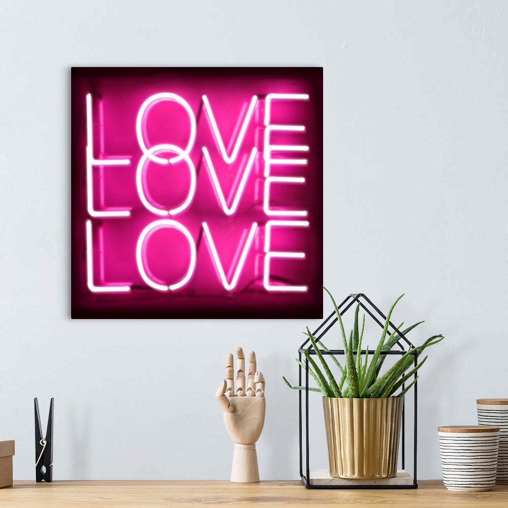 A bohemian room featuring Neon Love Love Love PB