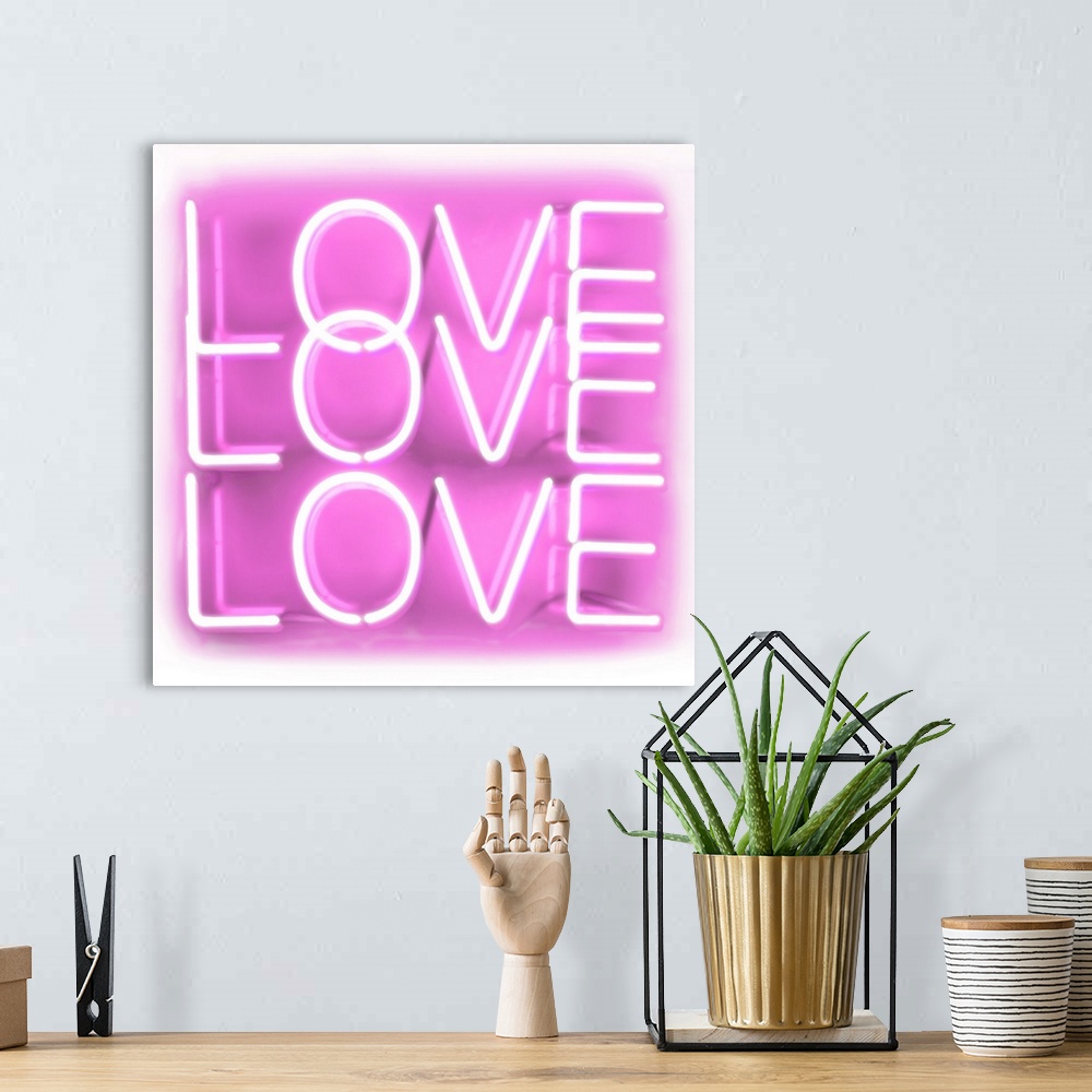 A bohemian room featuring Neon Love Love Love PW