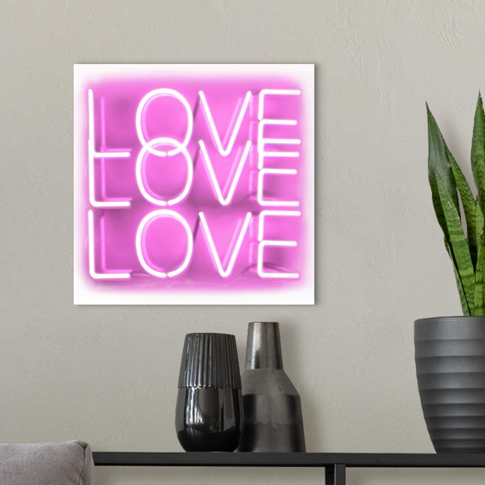 A modern room featuring Neon Love Love Love PW