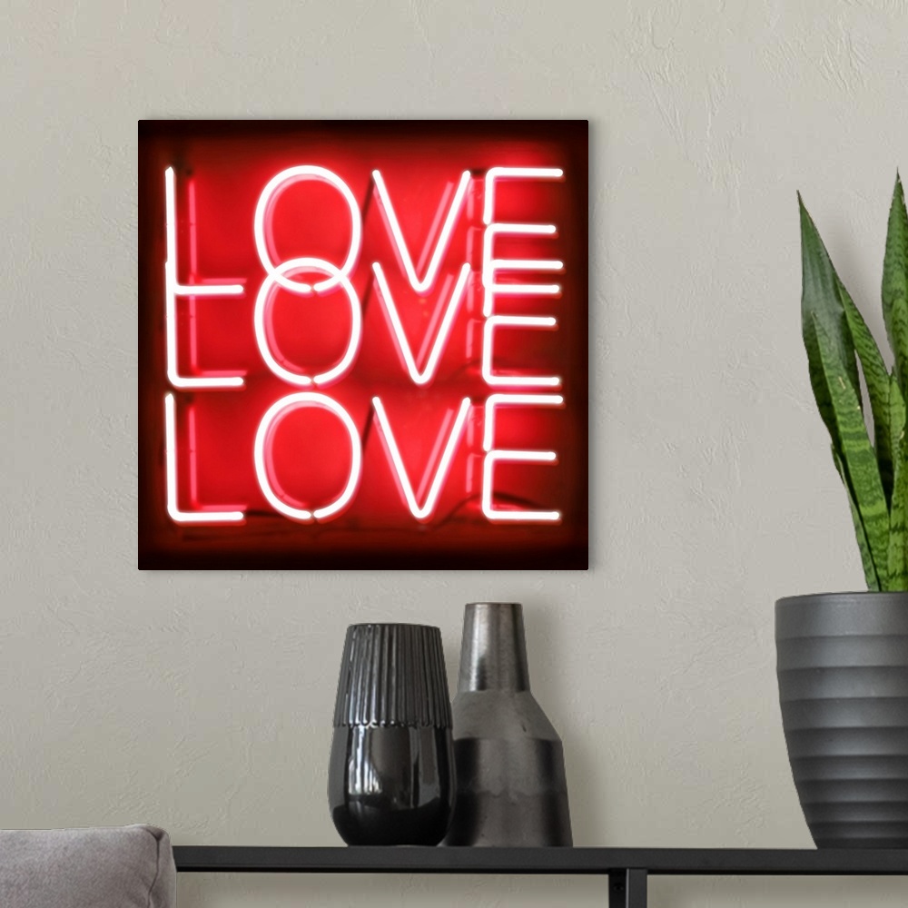 A modern room featuring Neon Love Love Love RB