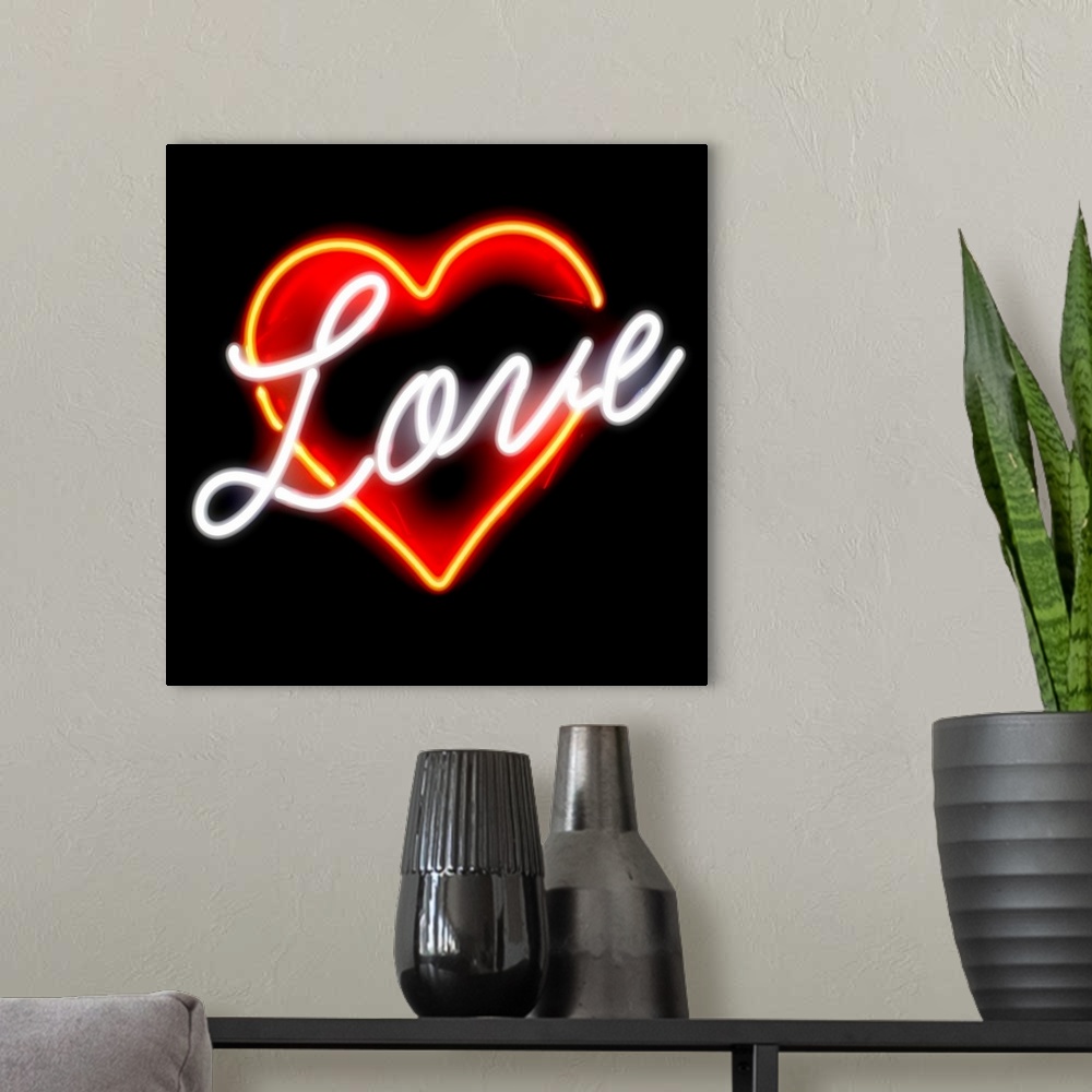 A modern room featuring Neon Love RB