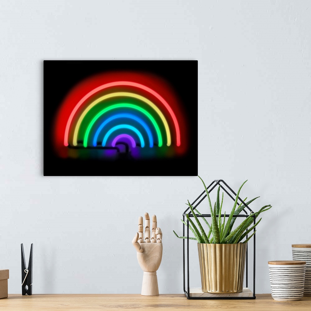 A bohemian room featuring Neon Rainbow