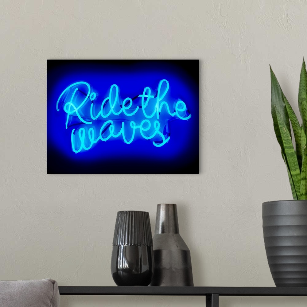 A modern room featuring Neon Ride The Waves BB