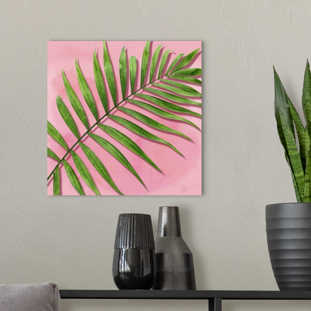 A modern room featuring Palm on Pink II
