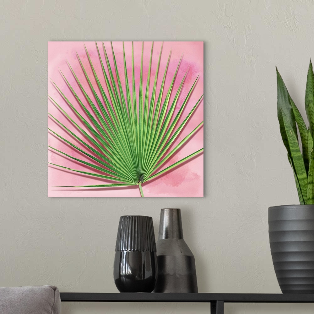 A modern room featuring Palm on Pink III