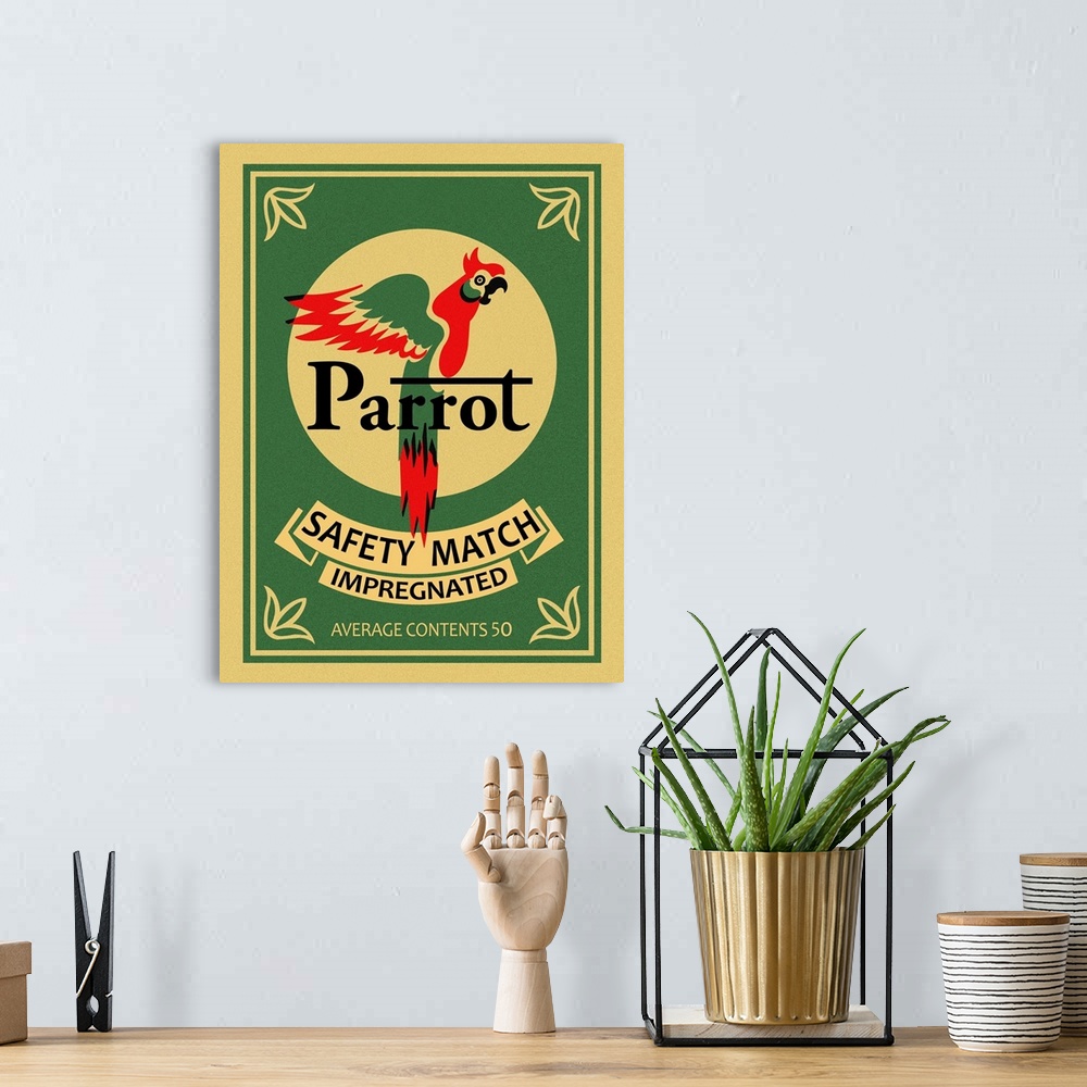 A bohemian room featuring Parrot Safety Matches