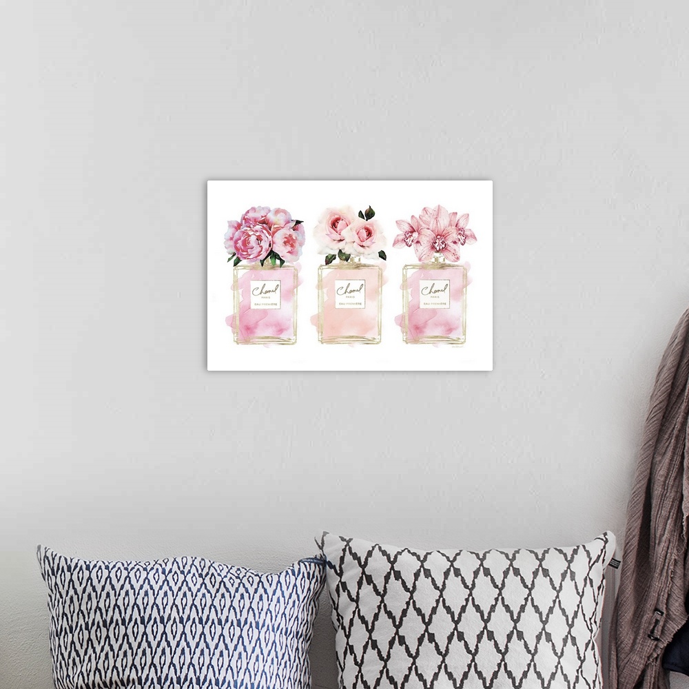 A bohemian room featuring Perfume Bottle Bouquets XXI