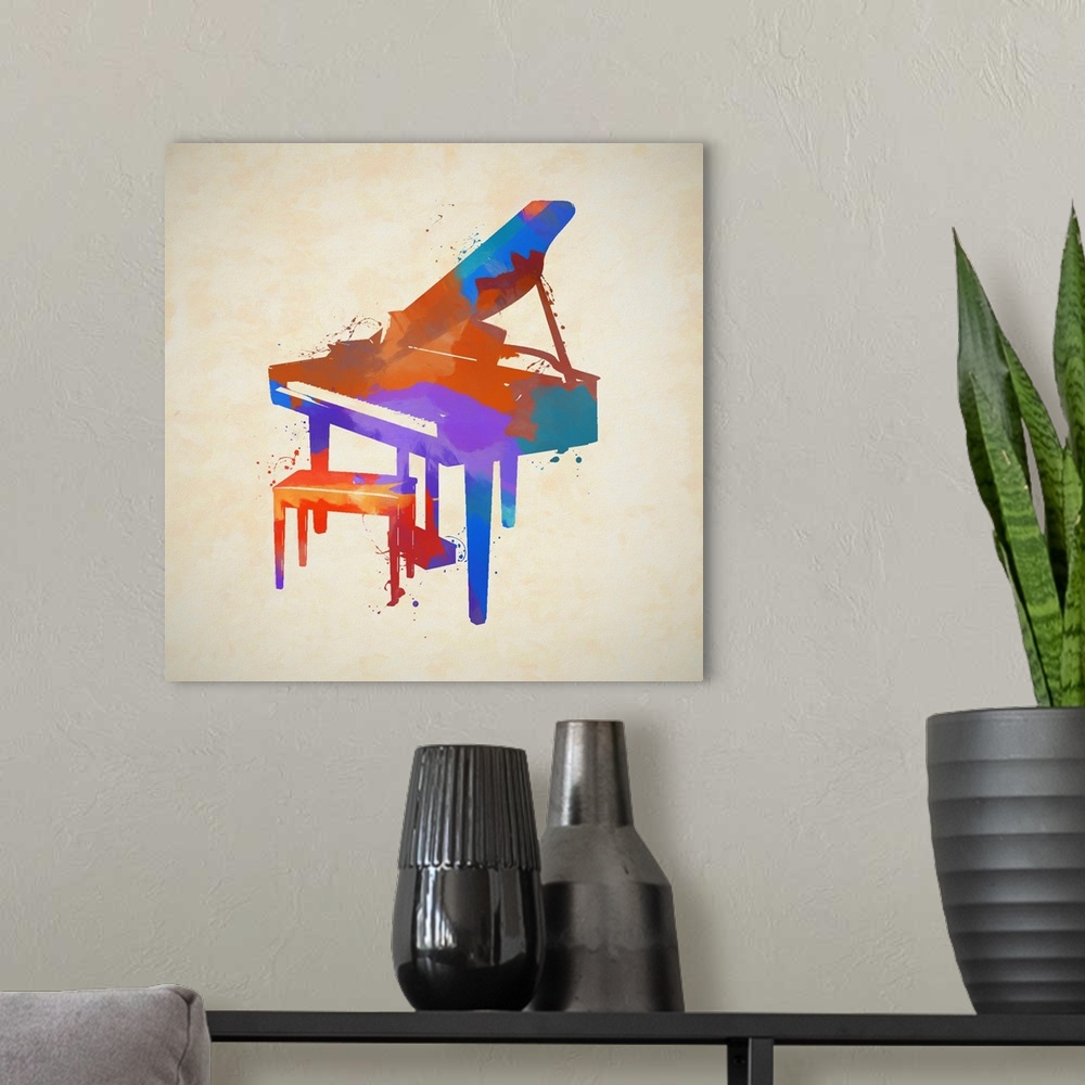 A modern room featuring Piano