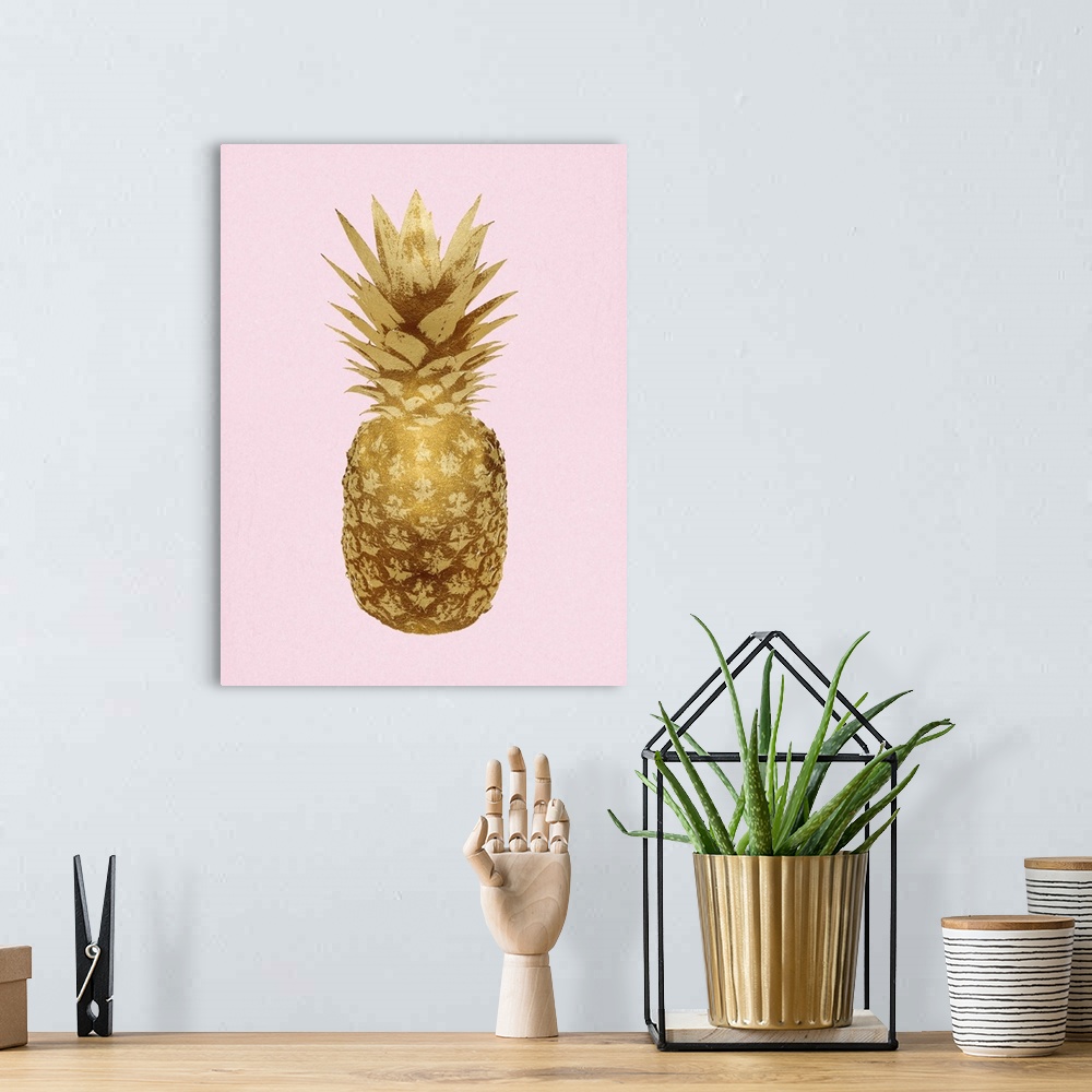 A bohemian room featuring Pineapple Gold on Pink I