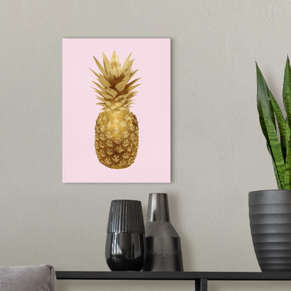 A modern room featuring Pineapple Gold on Pink I